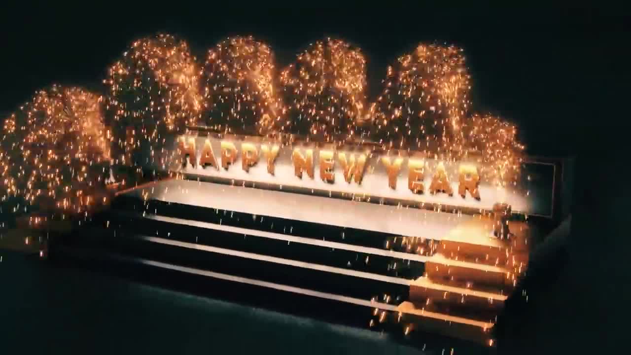 新年快乐，黄金夜烟花视频下载