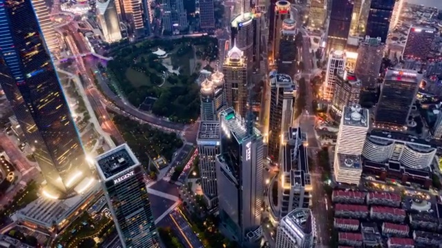 上海陸家嘴中心夜景延時視頻素材