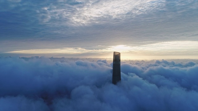 航拍上海平流云視頻素材
