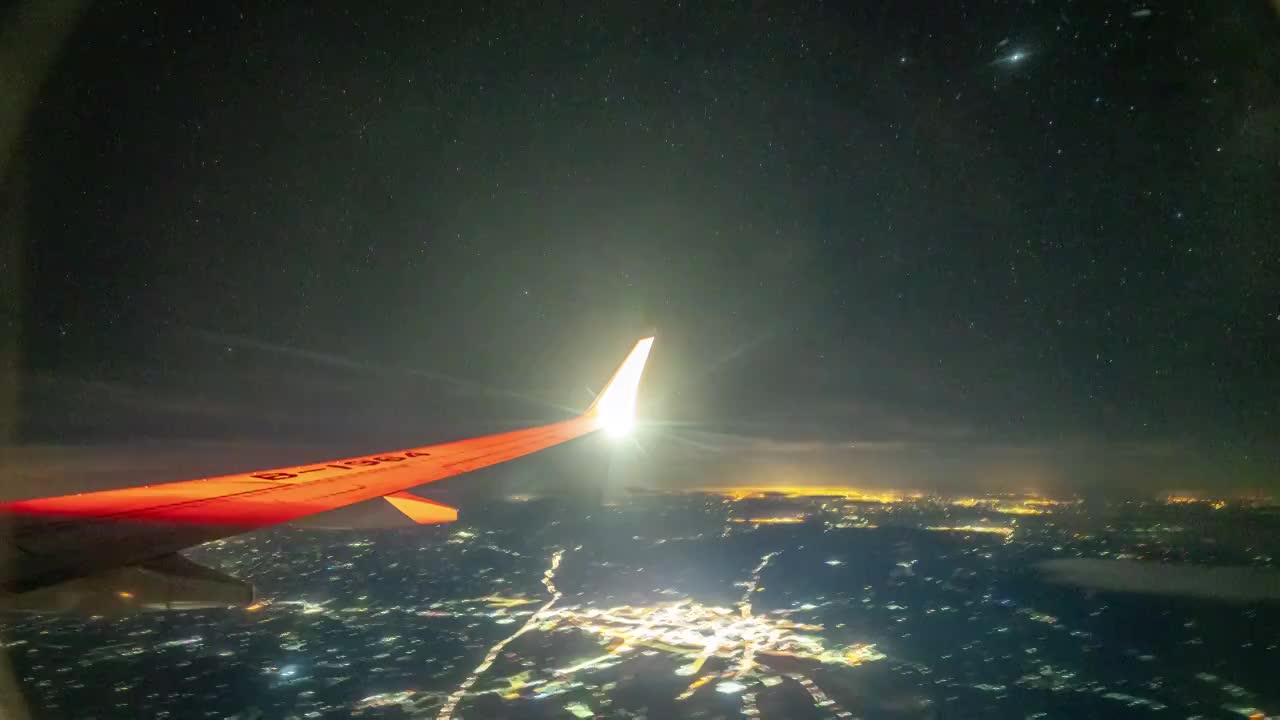 飞机上的城市风光8k延时视频素材