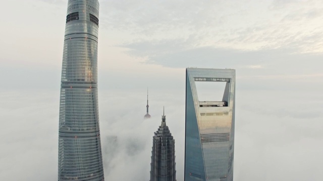 航拍上海平流云視頻素材