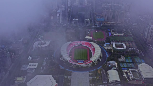 广州珠江新城体育西立交桥穿云航拍视频下载