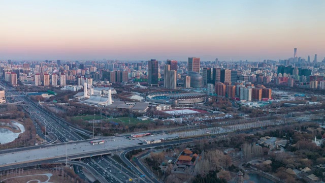 北京四环城市日转夜延时摄影视频素材