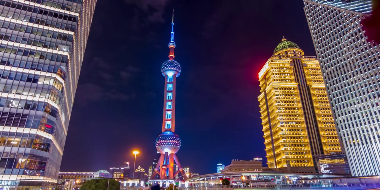 上海东方明珠塔4K延时拍摄视频素材