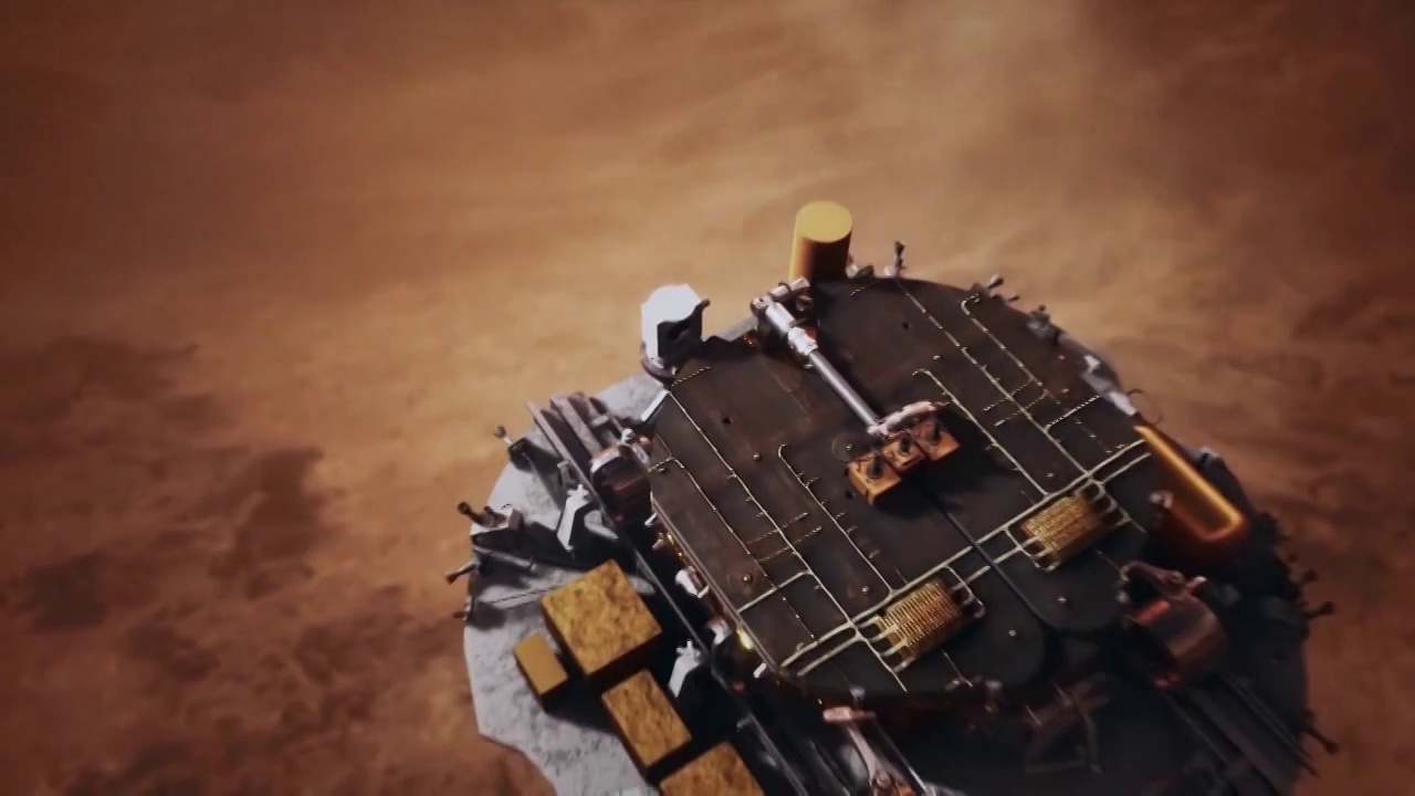 动画模拟祝融号在火星降落运行视频购买