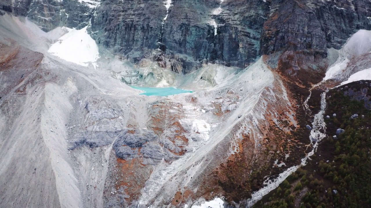 高原冰川湖泊航拍視頻素材