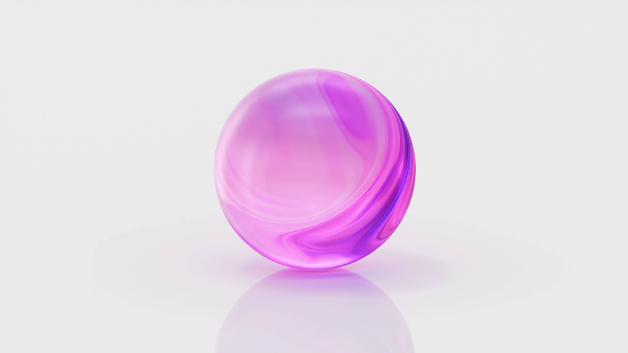 流动渐变的彩色玻璃球 3D渲染视频素材