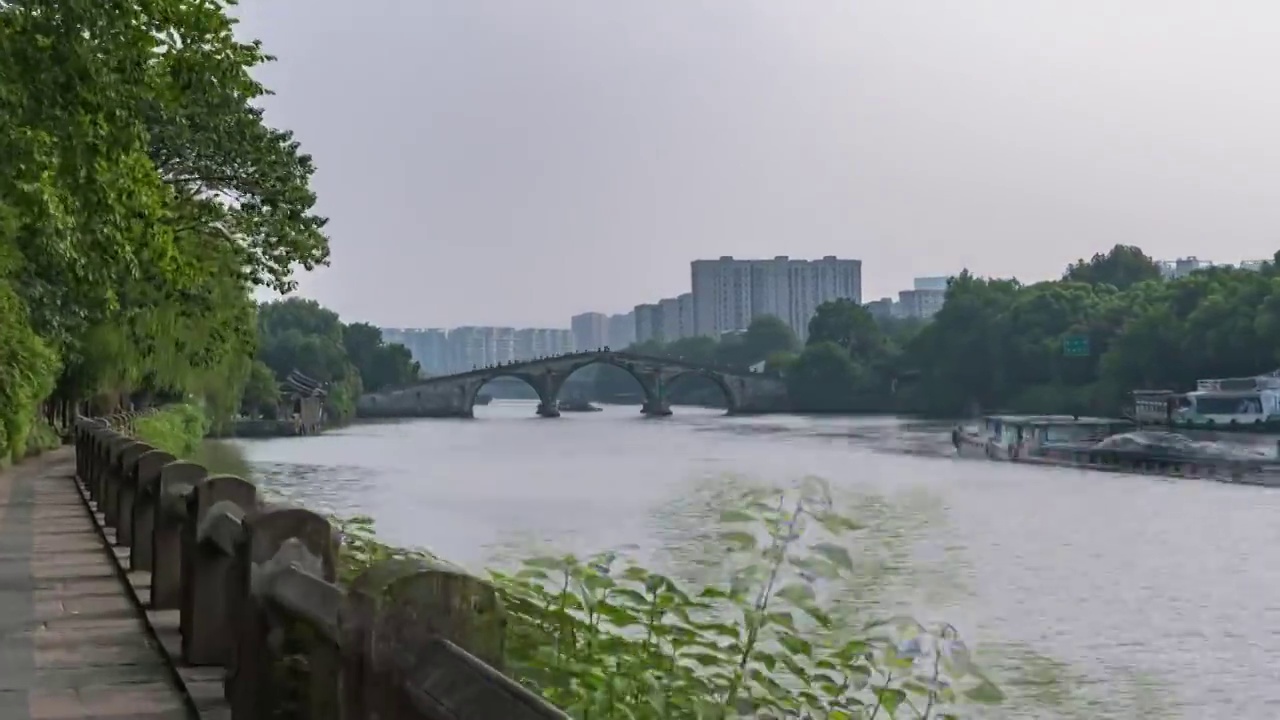 杭州拱宸桥大范围4k高清延时摄影视频下载