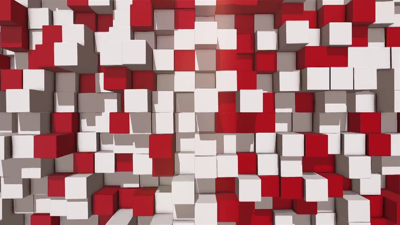 【无缝循环】方格凹凸红白背景动画视频素材