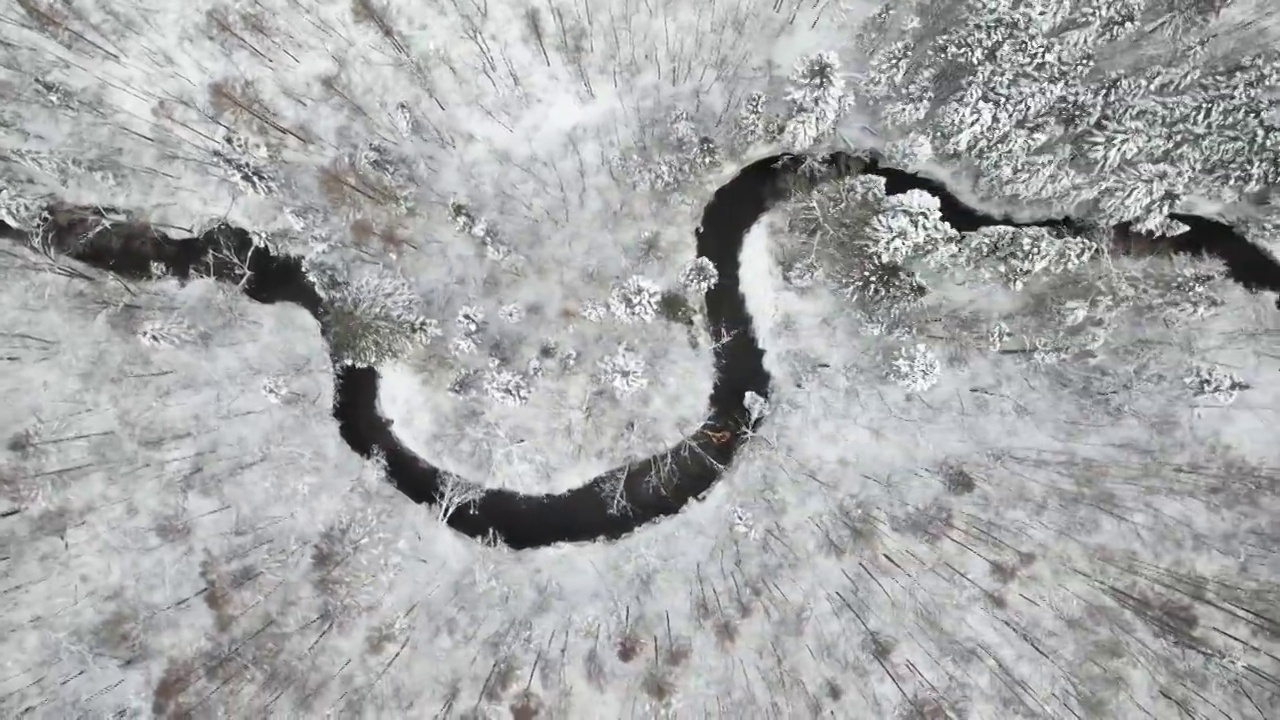 吉林长白山林海雪景漂流视频素材