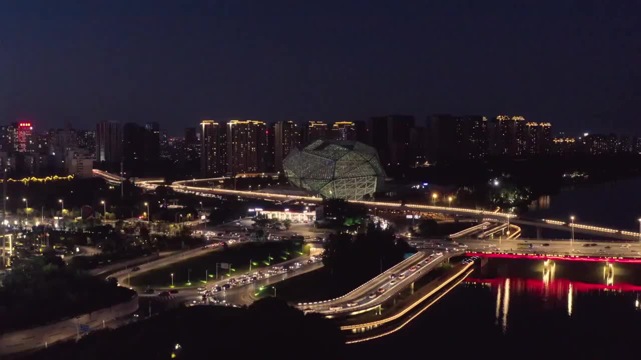 沈陽五里河盛京大劇院定點航拍4K視頻素材