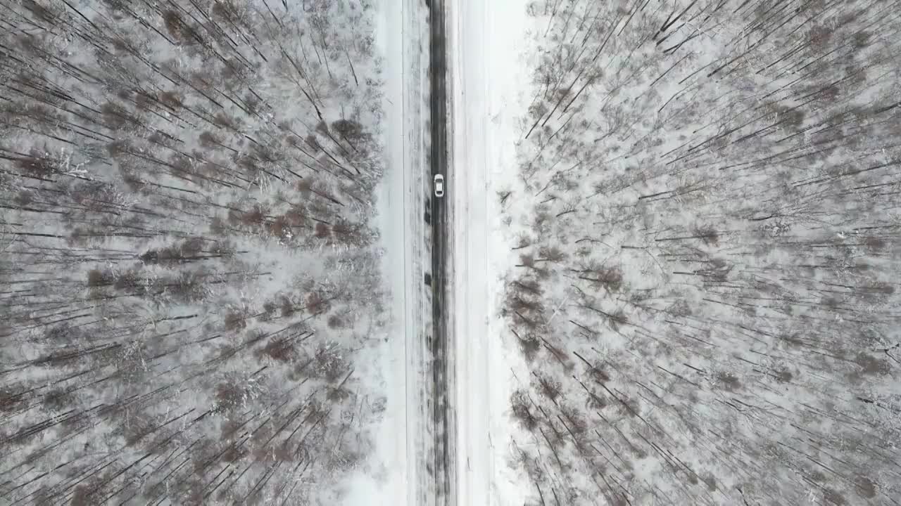 吉林长白山林海雪景公路视频素材