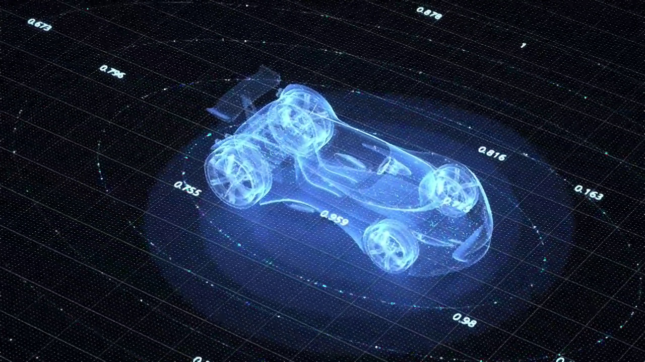 抽象的智能汽車 3D渲染視頻素材