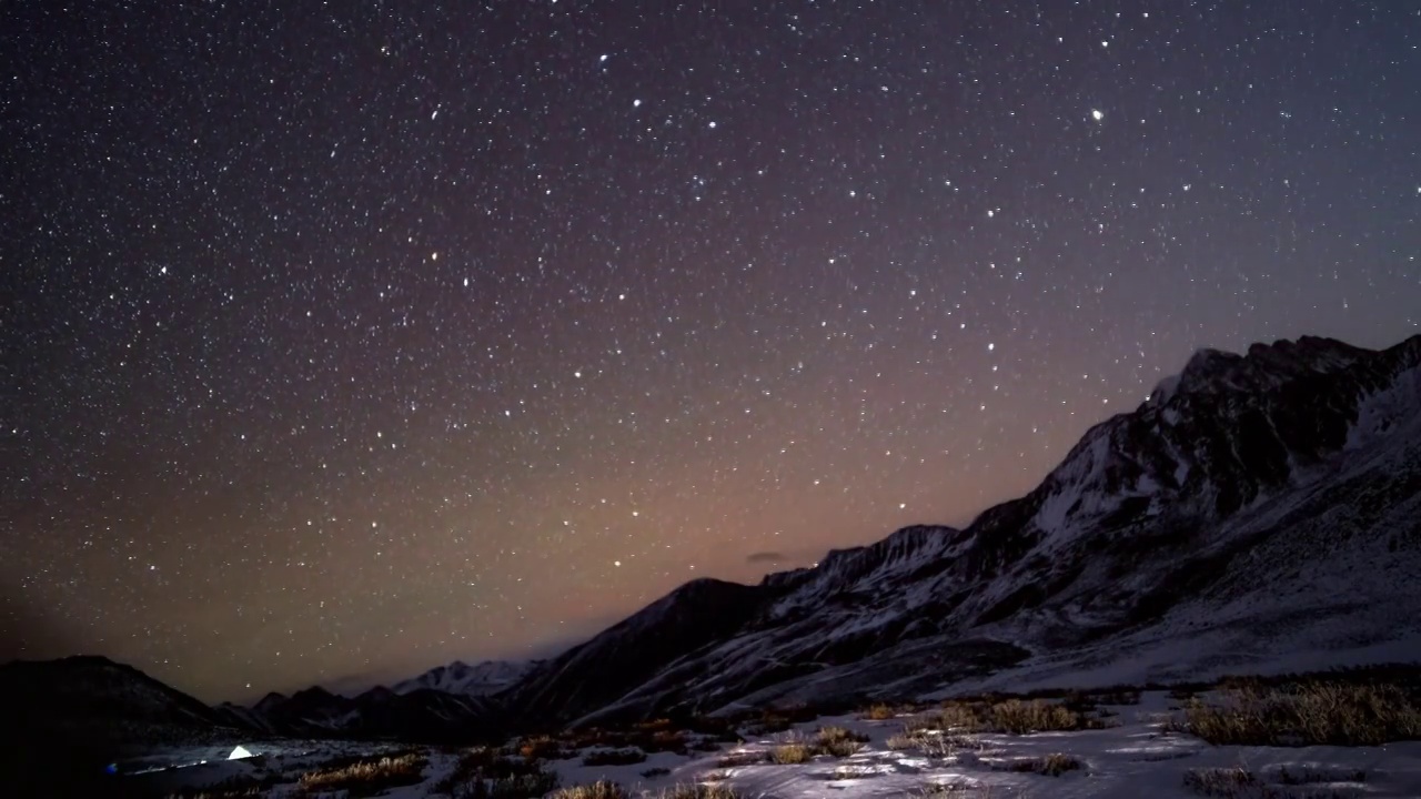 川西高原雪山星空流星雨視頻素材