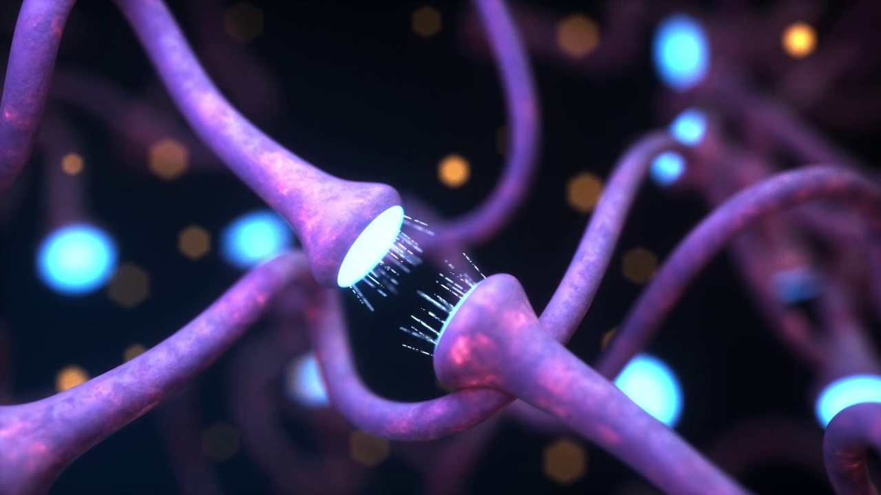 3D渲染抽象中断神经元细胞触突连接动画视频素材