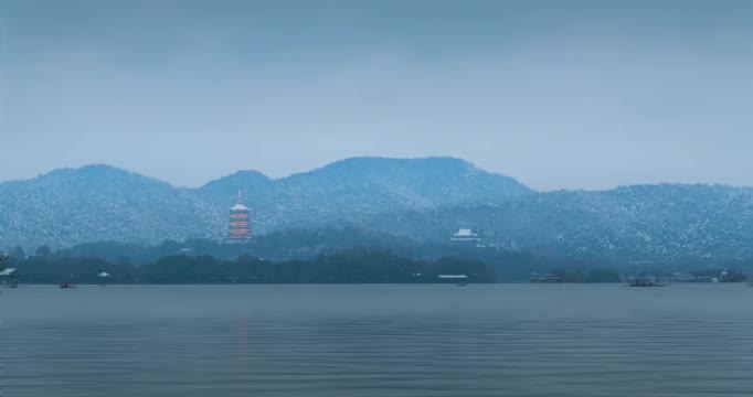 杭州西湖雪景视频下载