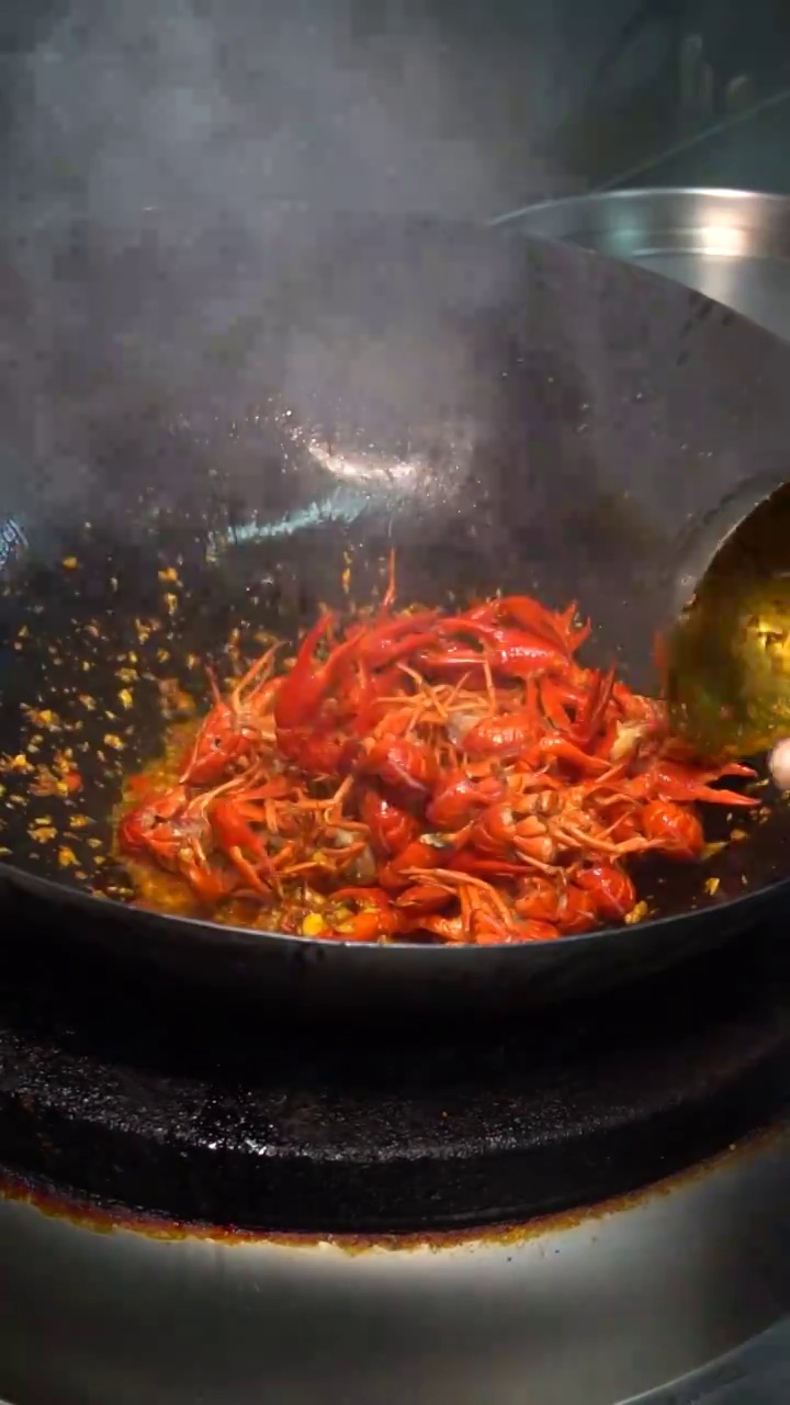做熟的小龍蝦美食視頻素材