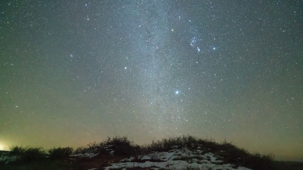 内蒙古冬季星空4k延时视频素材