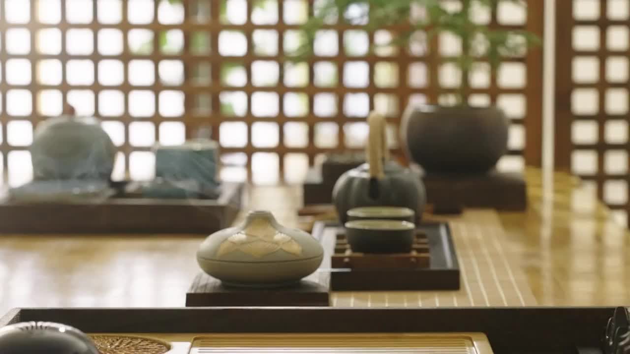 在優美的中式古典環境中泡紅茶（選編）視頻素材