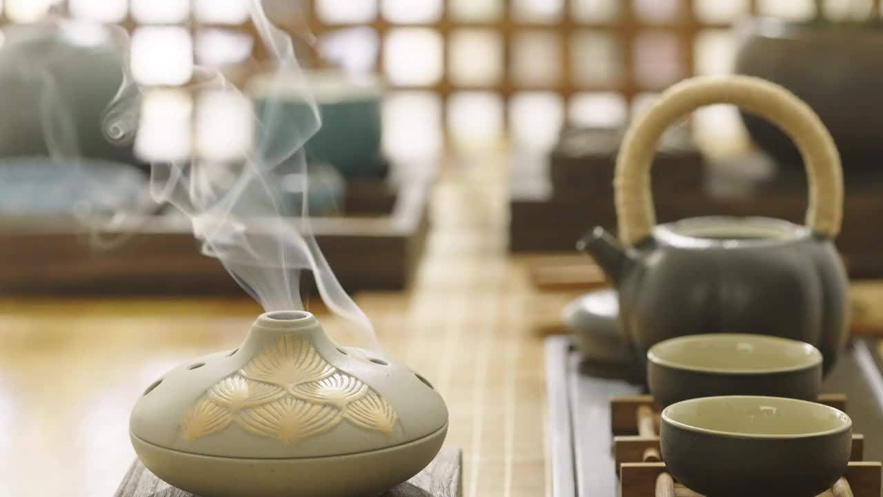 中式古典環境中優美的茶文化（選編）視頻素材