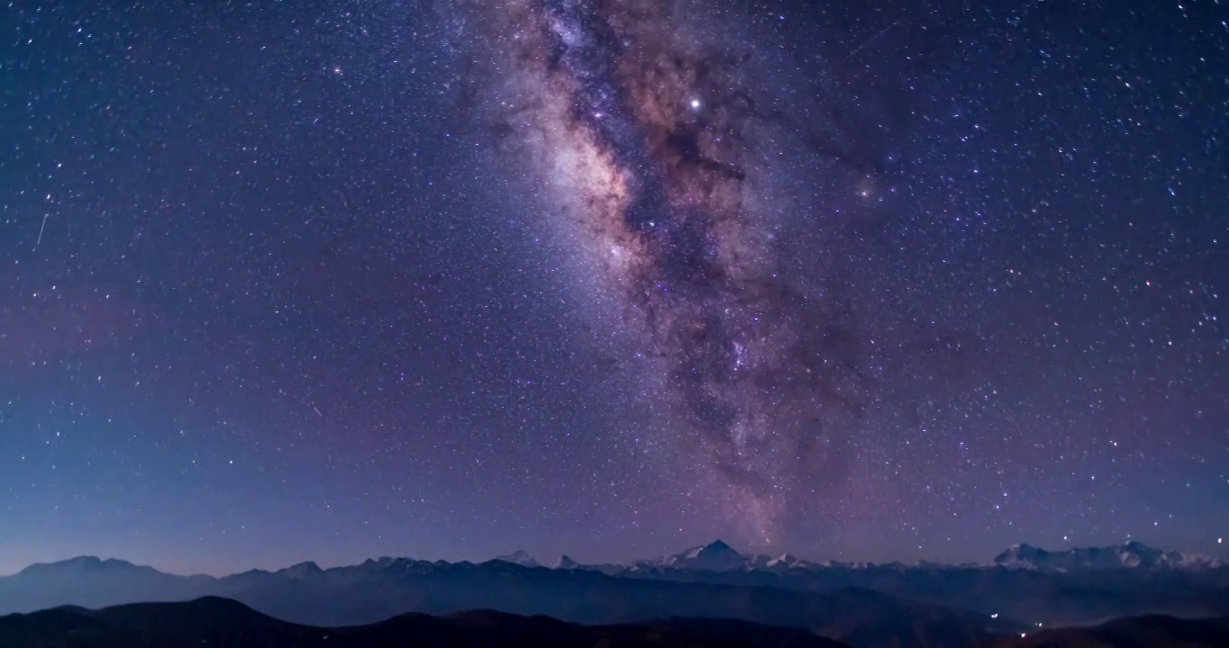 喜馬拉雅山脈珠穆朗瑪峰銀河延時攝影視頻素材