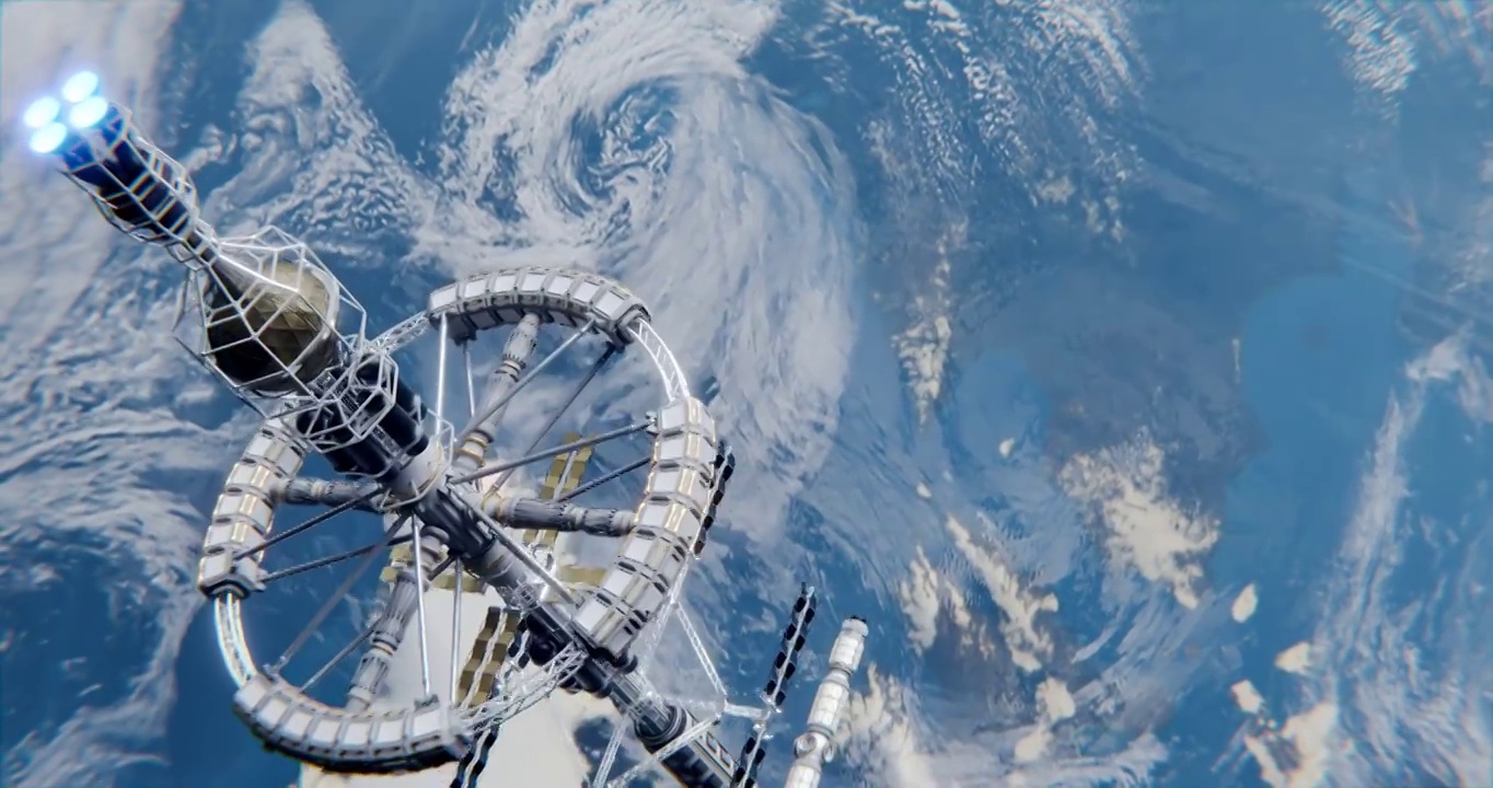 3D高清地球空间站动画视频视频下载