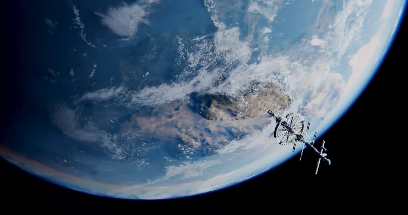 3D高清地球空間站動畫視頻視頻素材