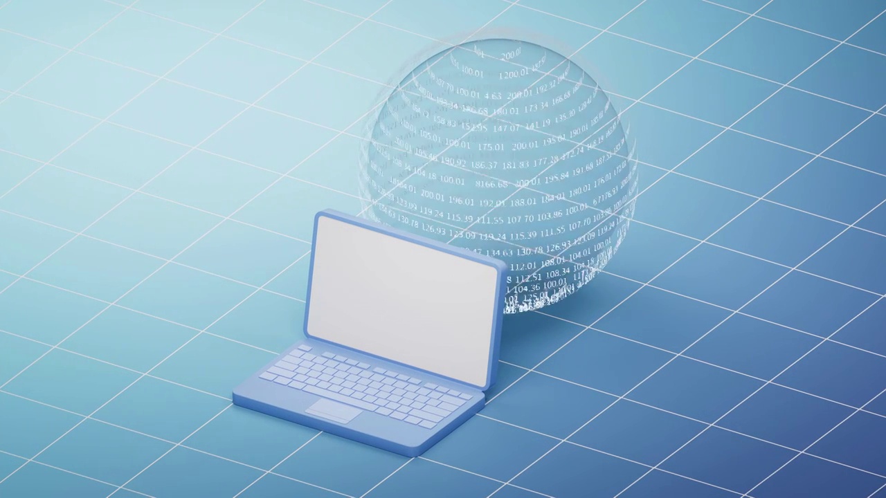 数字信息概念球体3D渲染视频素材