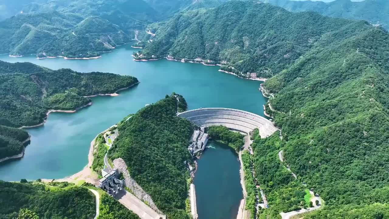 安徽六安響洪甸水庫航拍視頻素材