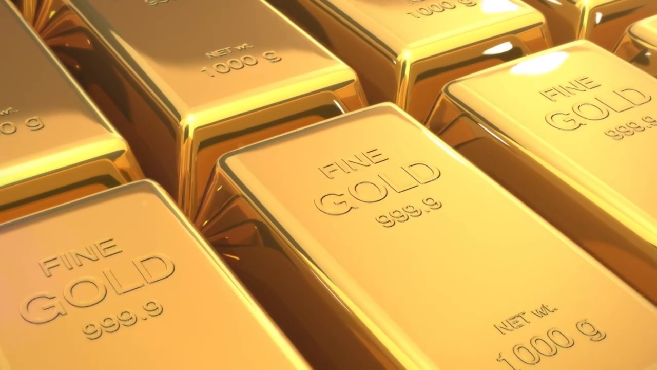 黃金金條gold通用貨幣視頻素材
