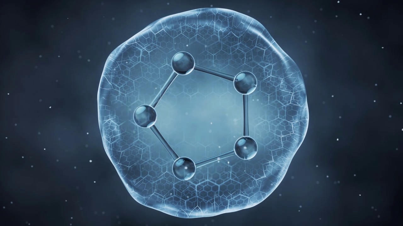 薄膜内的分子结构3D渲染视频素材