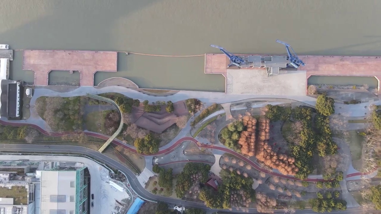 上海后滩公园航拍视频素材