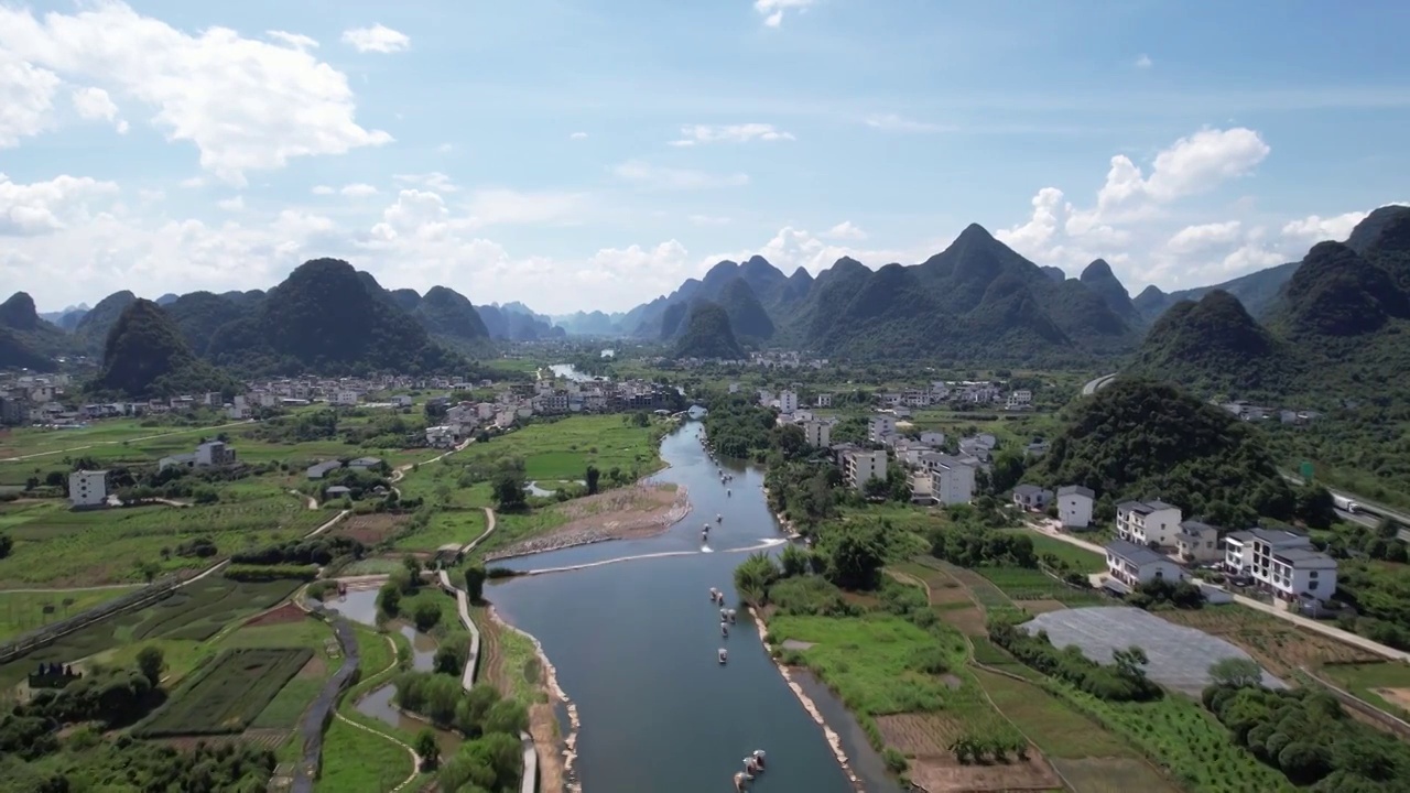 桂林山水遇龍河風景區視頻素材
