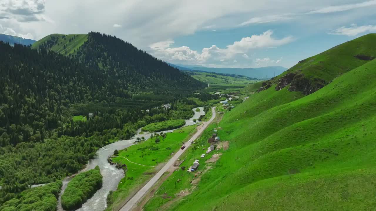 自然風光山川河流航拍視頻素材