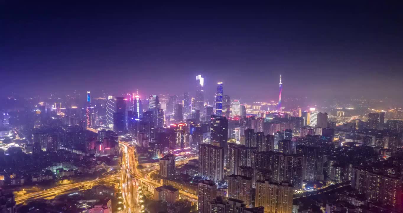 廣州珠江新城航拍延時視頻素材