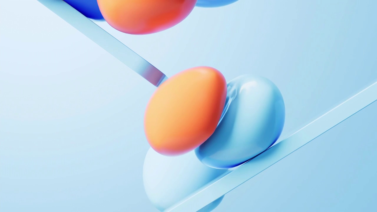 柔軟彈性的球體抽象動畫3D渲染視頻素材