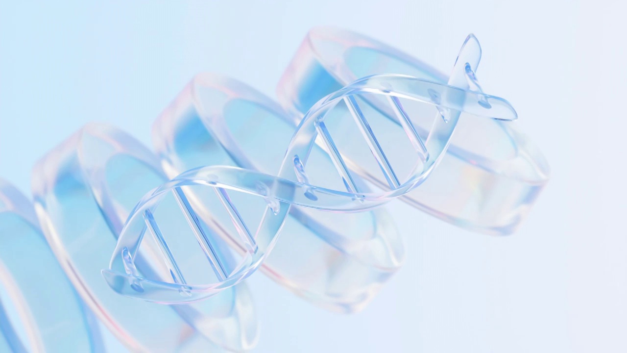 透明玻璃DNA結構3D渲染視頻素材