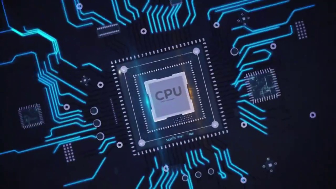 高科技cpu芯片渲染動效視頻素材