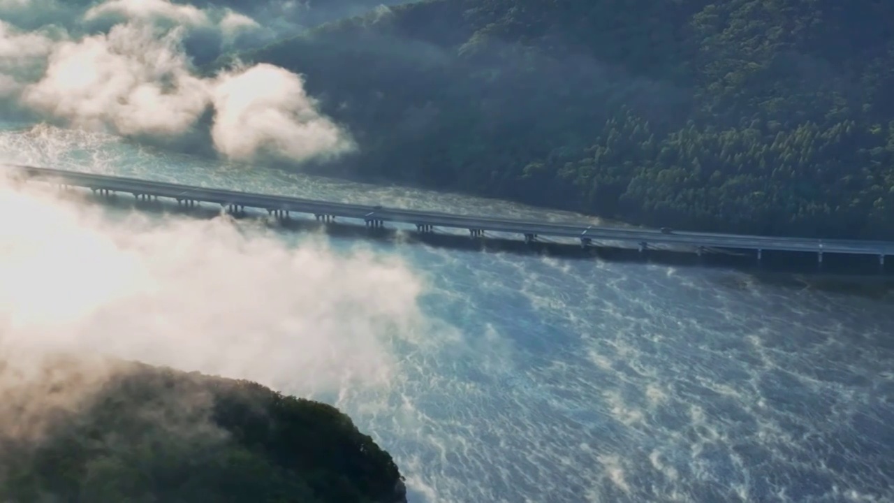 松花江畔的最美高速大橋視頻素材