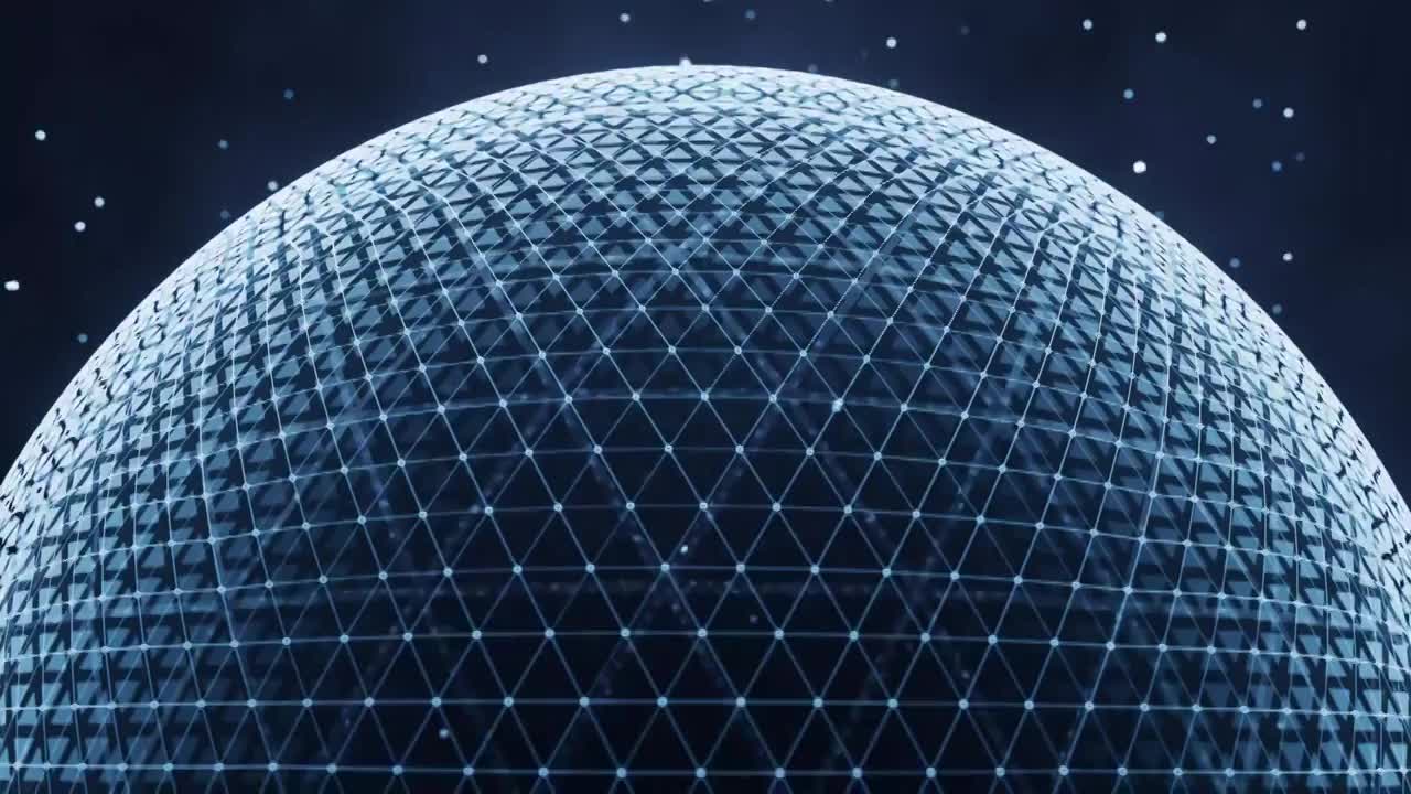 蓝色数字科技球体3D渲染视频素材