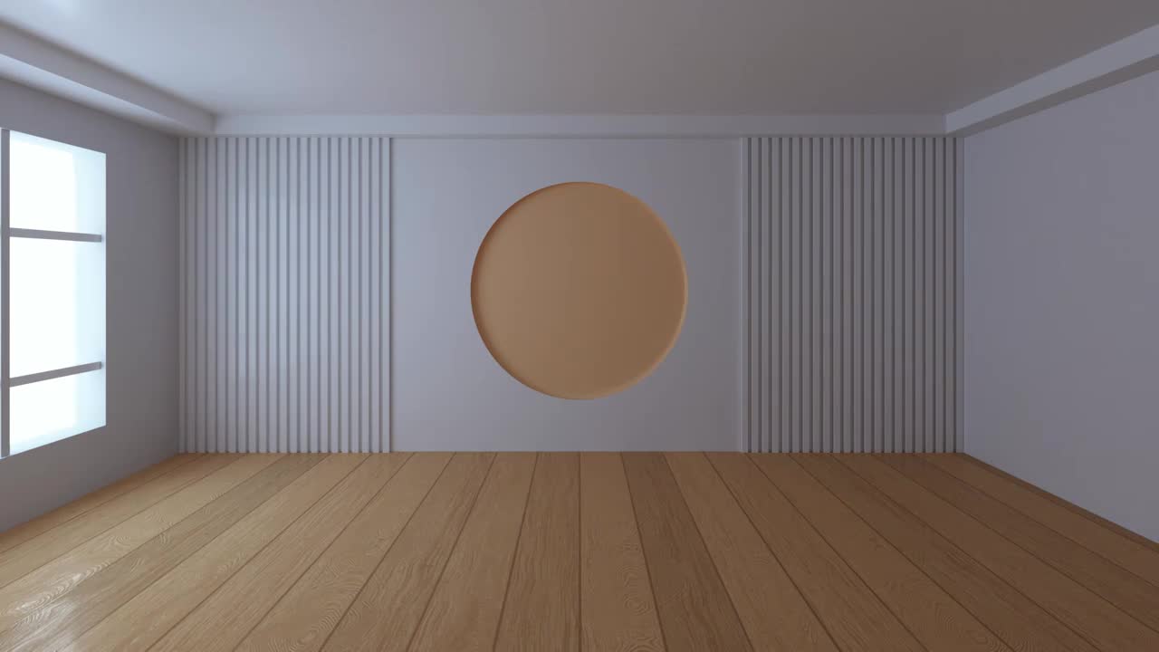空房间室内建筑场景3D渲染视频素材