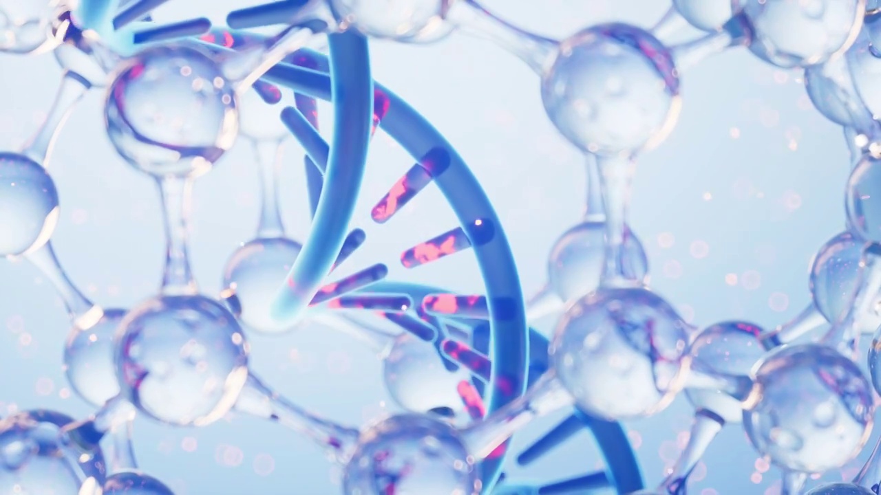 球形分子中的DNA3D渲染视频下载