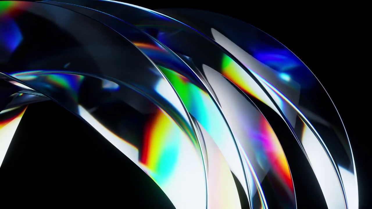 彩色渐变玻璃曲面3D渲染视频素材