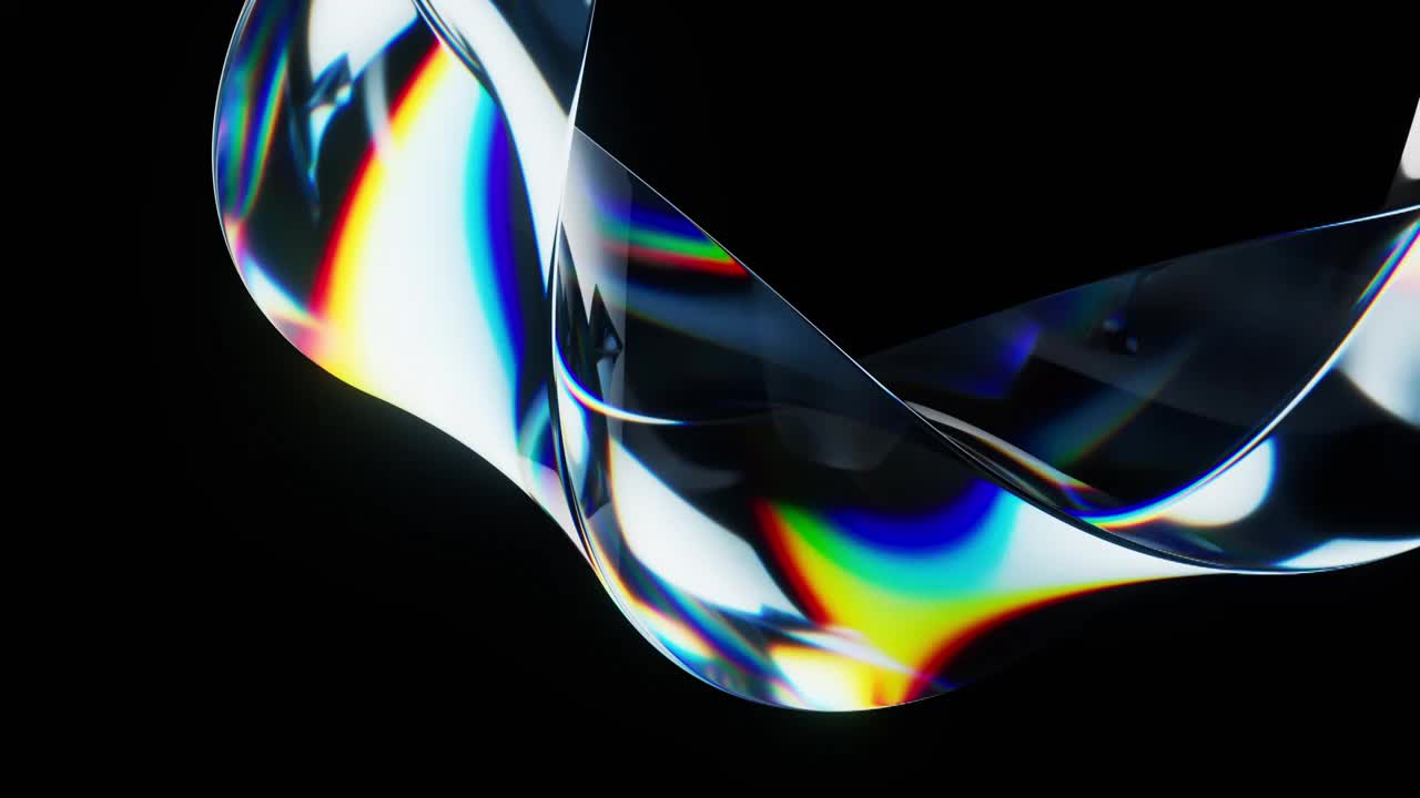 彩色渐变玻璃曲面3D渲染视频素材