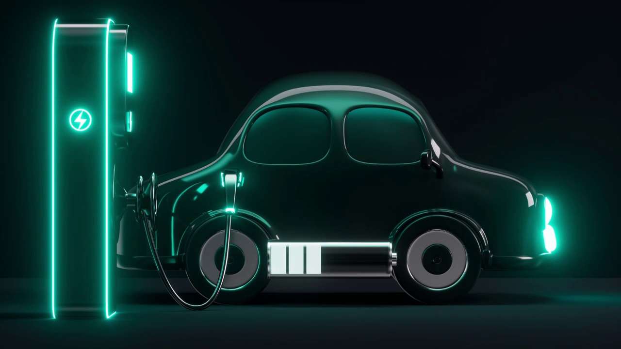 新能源电动汽车充电概念动画视频下载