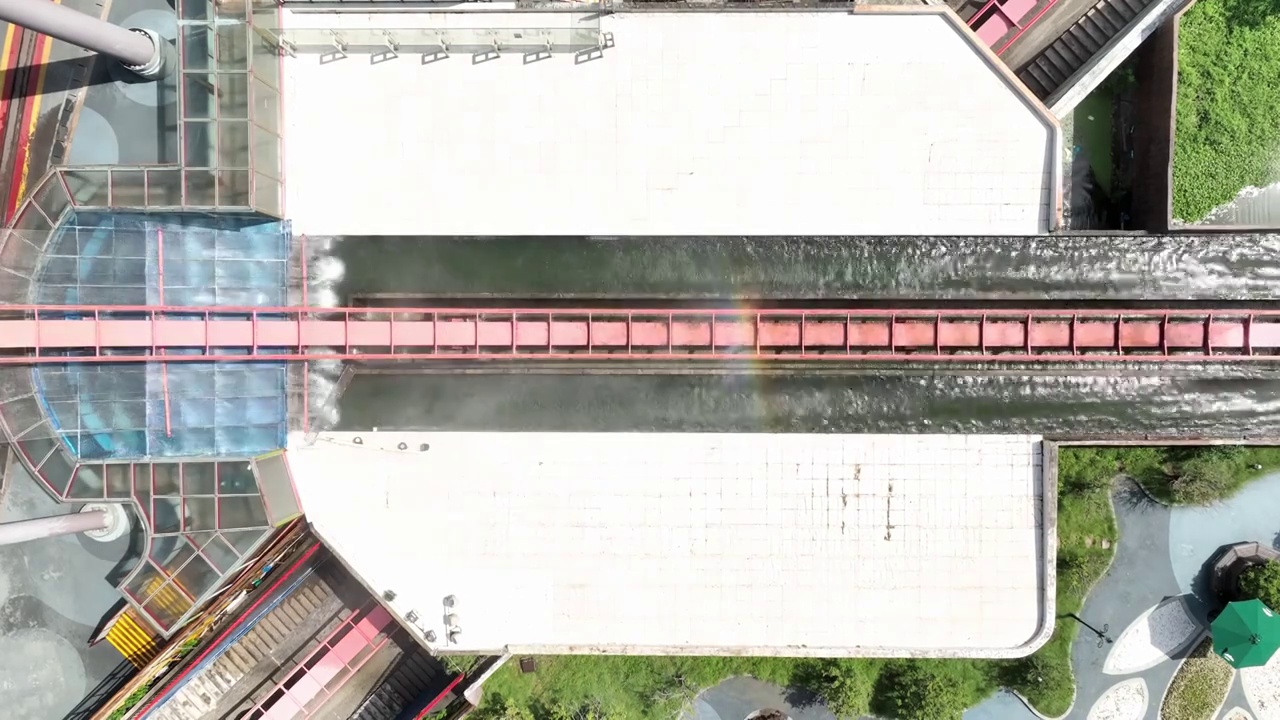 航拍上海欢乐谷4k视频视频素材