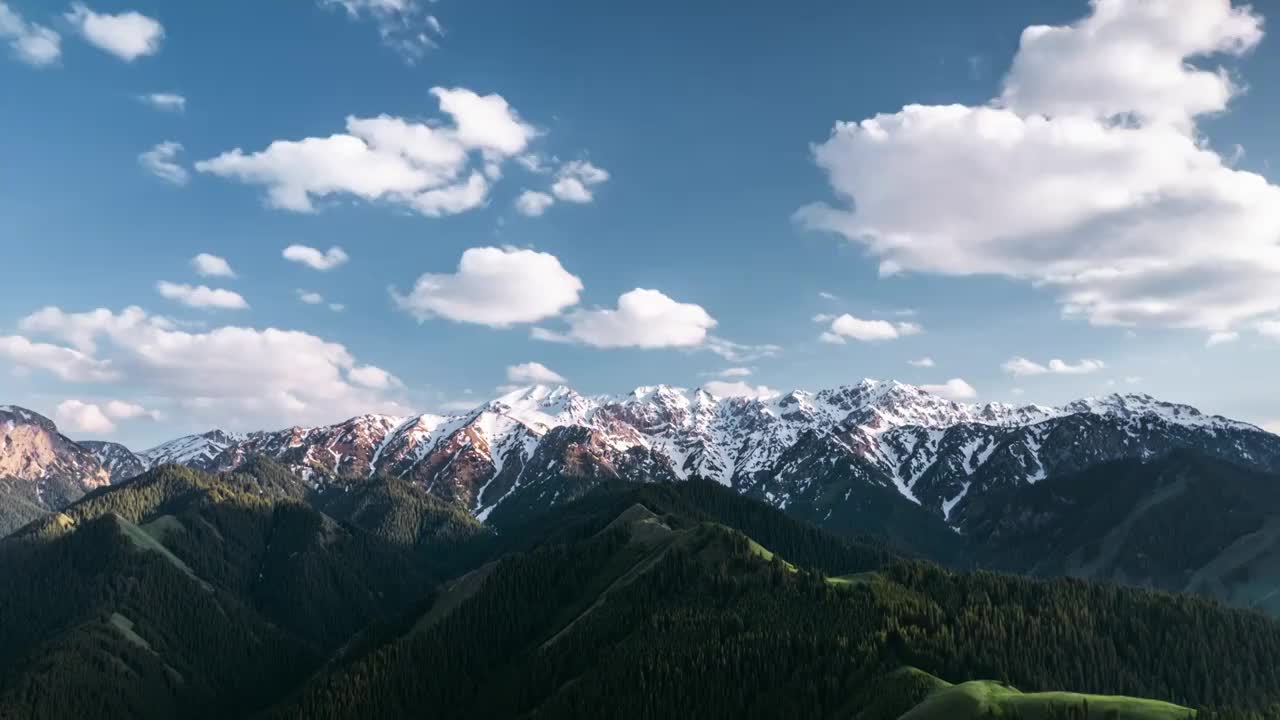 新疆伊犁森林雪山航拍延時集錦視頻購買