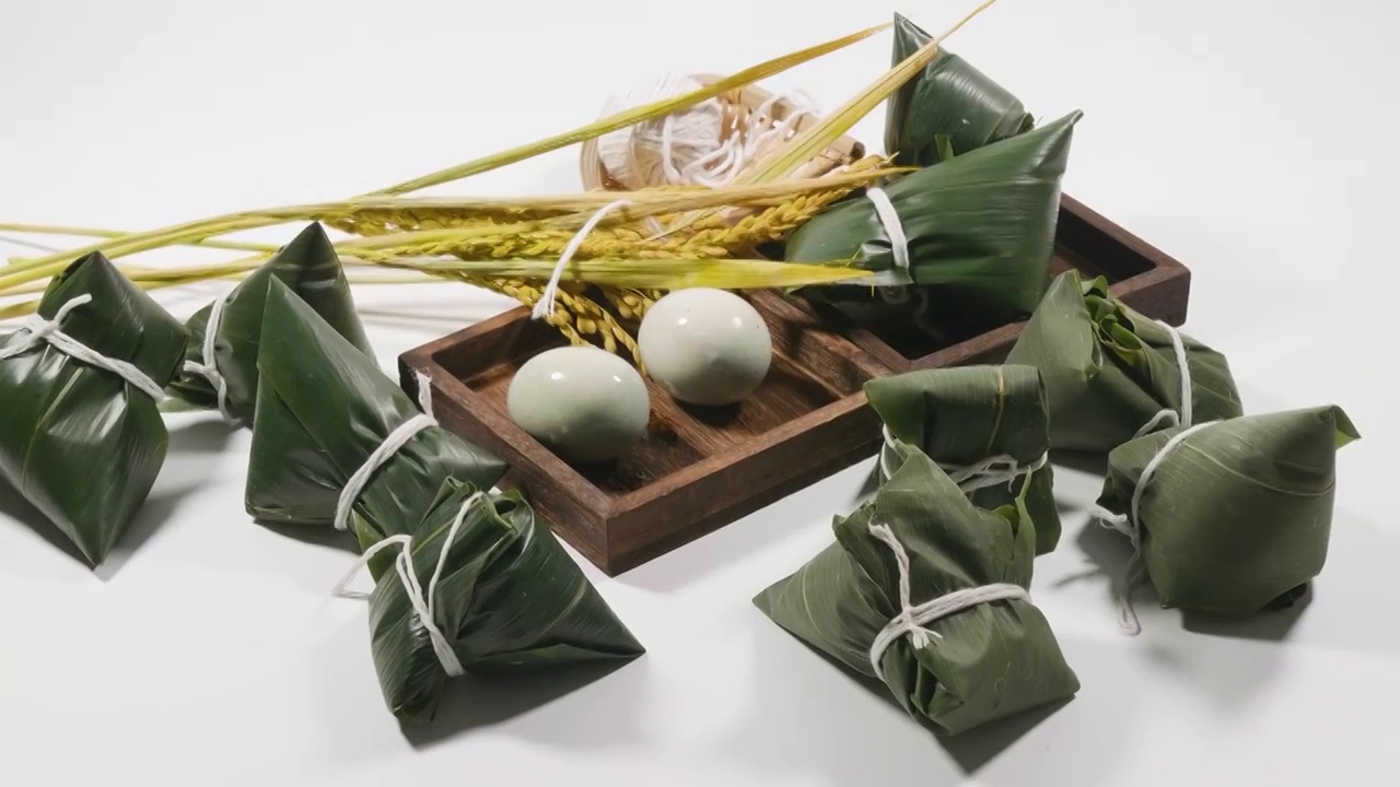 端午节粽子美食和材料视频素材