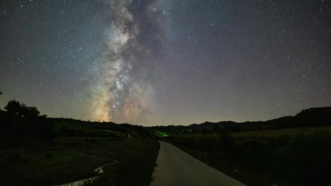 沙漠草原银河星空视频素材