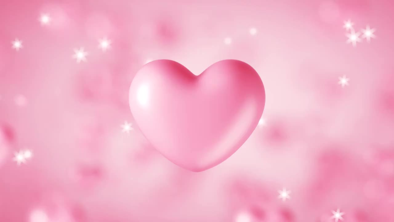 粉色旋转心爱心情人节背景七夕视频素材